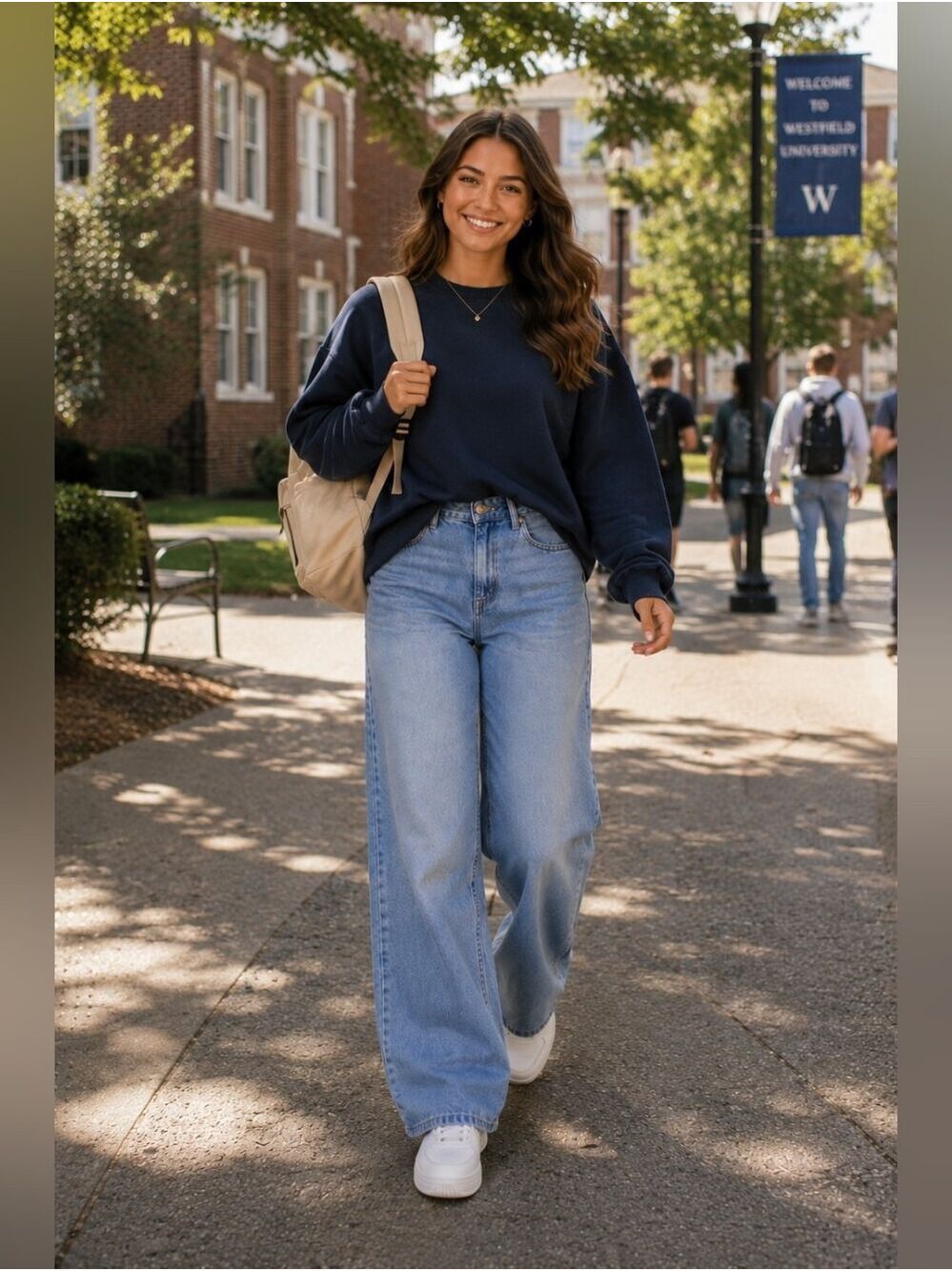 NWT Aeropostale High Rise Wide Leg Jeans Medium Wash Baggy Size 6 - Picture 5 of 13